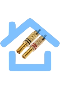 Разъем штекер Proconnect RCA металл пайка ZN черный/красный GOLD