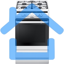 Плита газовая Hansa FCGW51001 белый, конфорок 4 шт, духовка 56 л, 50 см x 85 см x 60 см