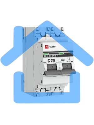 Выключатель автоматический модульный 2п C 20А 4.5кА ВА 47-63 PROxima EKF mcb4763-2-20C-pro