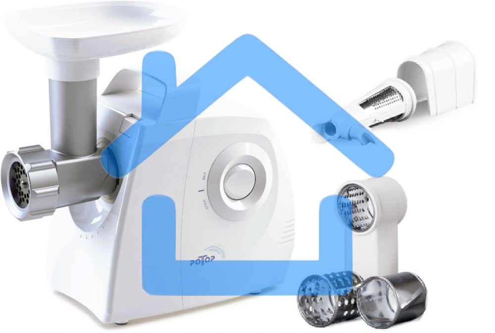 Мясорубка электрическая Ротор ЭМШ 35/300-3 (кух.комбайн, с насадками)