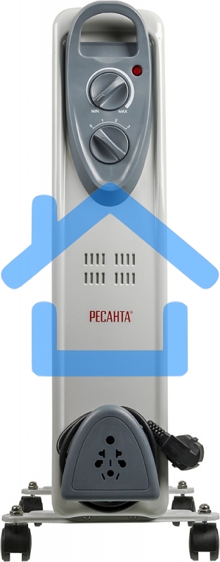 Обогреватель масляный Ресанта ОМ-12Н (11 секций) белый, 2500 Вт, 25 м2, термостат