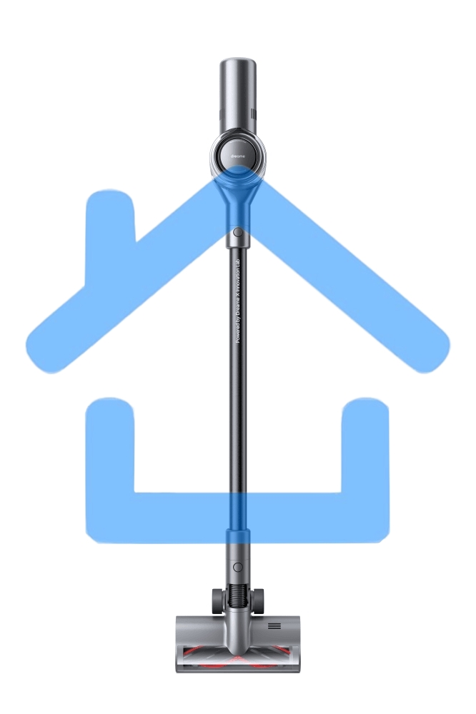 Пылесос вертикальный Dreame Cordless Vacuum Cleaner V12 серый, питание от аккумулятора, 180 Вт, уборка сухая, пылесборник 0.5 л, работа от АКБ max 90 мин