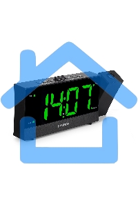 Радиобудильник Hyundai H-RCL243 черный LCD проек.изоб. подсв:зеленая часы:цифровые FM