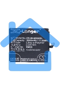 Аккумулятор CameronSinoCS-MUM350SL BM35 для Xiaomi Mi 4cXIAOMI Mi 4c Dual SIM 3.85V / 3000mAh / 11.55Wh