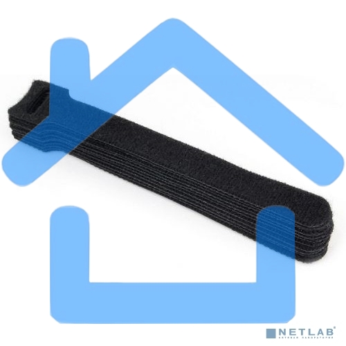 Хомуты-липучки на основе ленты Velcro® VT-145x11BK 145 x 11 мм, черные (12 шт.)