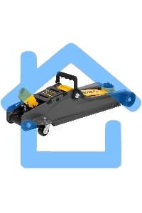 Домкрат гидравлический подкатной с фиксатором Denzel 2,5 т,85-385 мм, в пласт. кейсе