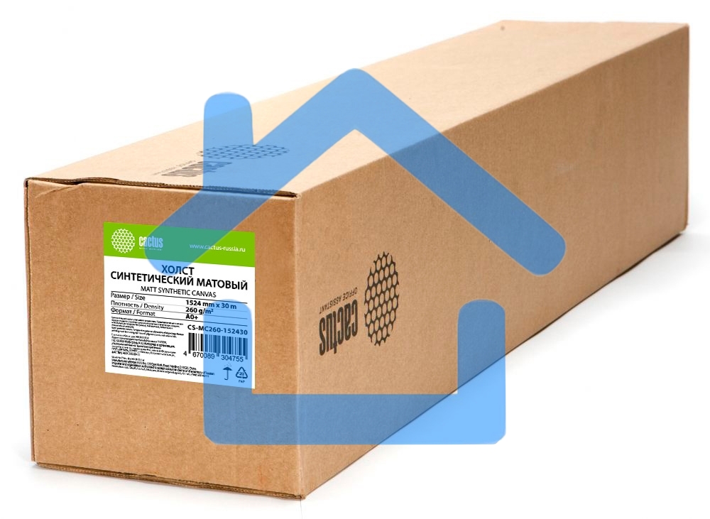 Холст Cactus CS-MC260-152430 A0+ 1524мм-30м/260г/м2/белый матовое синтетика для струйной печати втулка:50.8мм (2