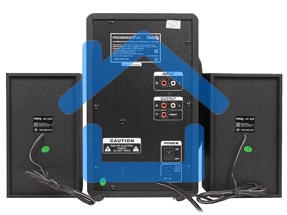 Акустическая система Dialog Progressive AP-220 черный 2.1, 30W+2*12W RMS, USB+SD reader