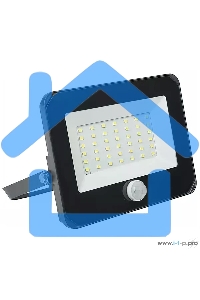 Прожектор Iek LPDO602-30-65-K02 СДО 06-30Д светодиодный черный с датчиком движения IP54 6500K