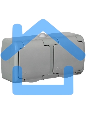 Розетка Iek ERA22-K03-16-54 РСш22-2-А Розетка 2-ая с з/к откр. уст. 16А IP54 AQUATIC