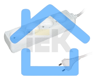 Удлинитель 4х3м без заземл. 10А IP20 У4 2P ИЭК WYP10-06-04-03-N