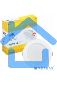 Светильник светодиодный Iek LDVO0-1612-09-4000-K01 ДВО 1612 белый круг 9Вт 4000К IP20 пластик. корпус, диам 118 мм