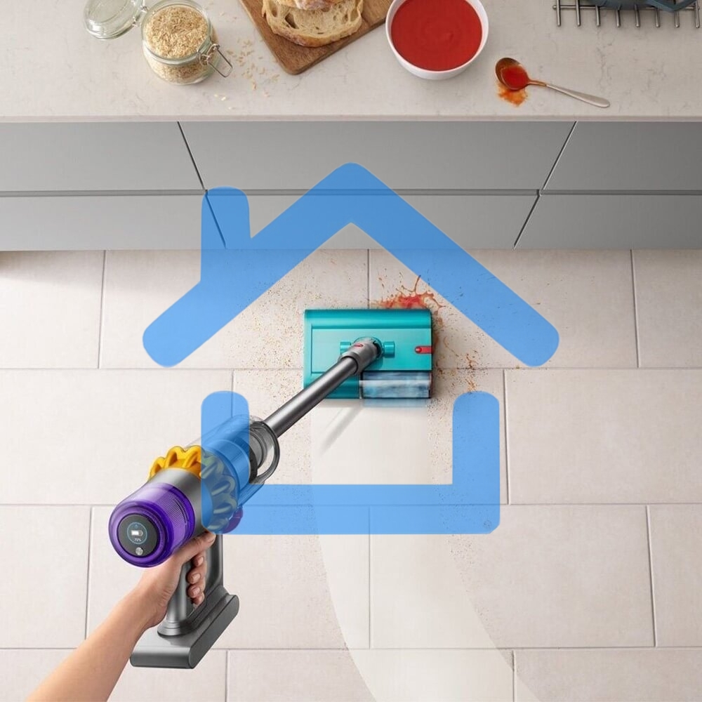 Пылесос вертикальный Dyson V15s Detect Submarine (448798-01) серый, питание от аккумулятора, 240 Вт, уборка влажная/сухая, пылесборник 0,76 л, работа от АКБ max 60 мин.