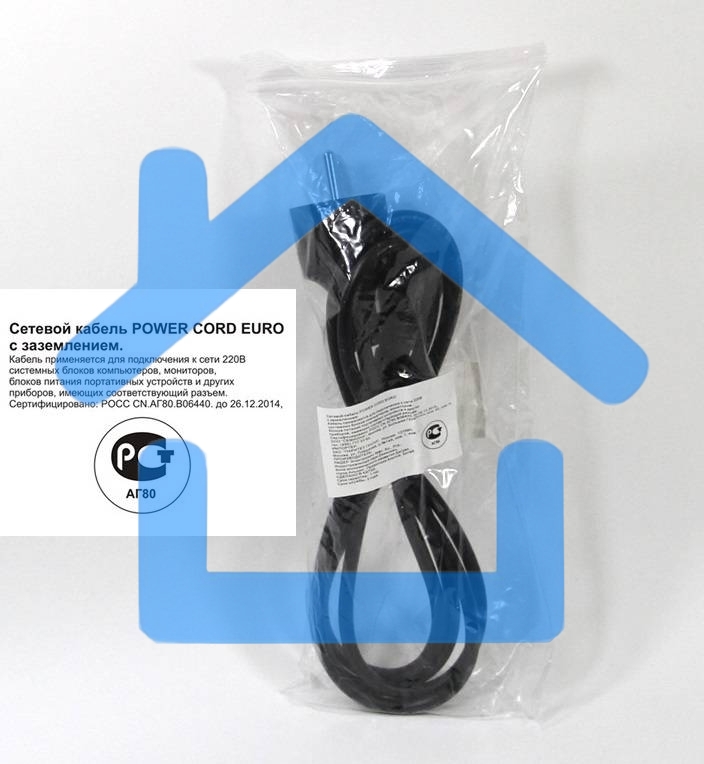 Кабель компьютер - розетка 3m 220V (Европейский стандарт) VCOM/TELECOM
