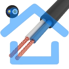 Провод соединительный ПВС 2x1,5 мм², черный, длина 20 метров, ГОСТ 7399-97 Rexant