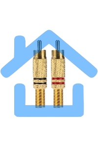 Разъем штекер Proconnect RCA металл пайка ZN черный/красный GOLD