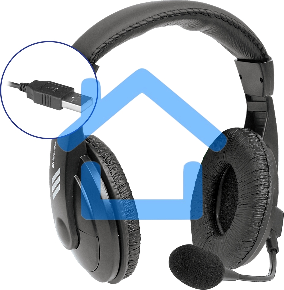 Гарнитура Defender Gryphon 750U USB, черный, 1.8м кабель
