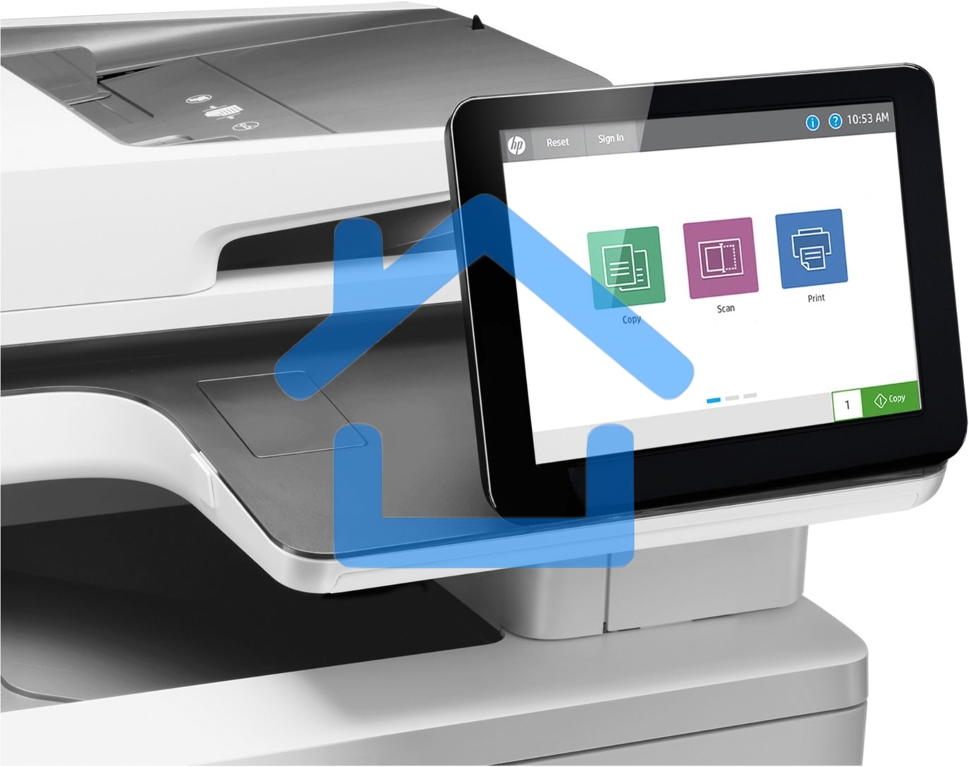 МФУ лазерное HP Color LaserJet Ent M578dn (7ZU85A), A4, цветной, печ. до 38 стр/мин., скан. до 43 стр/мин. (ч/б) 38 стр/мин. (цвет), 1200 x 1200 dpi (печать) 600x600dpi (скан.), USB, RJ-45, Air Print, Mopria