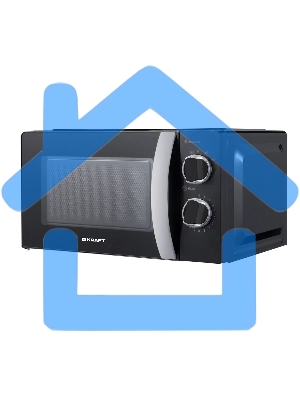 Микроволновая печь Kraft KF20MW7B-203M черный, 20 л, 700 Вт, переключатели - поворотный механизм