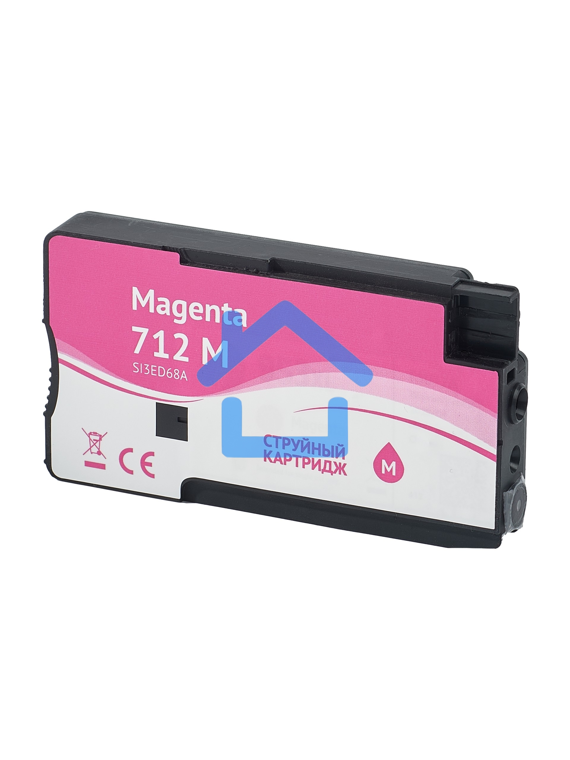 Струйный картридж Sakura 3ED68A (№712 Magenta) для HP, пурпурный, водорастворимый тип чернил, 29 мл.