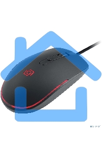 Мышь проводная Oklick 100M черный, 1600 dpi, USB, кнопки - 4