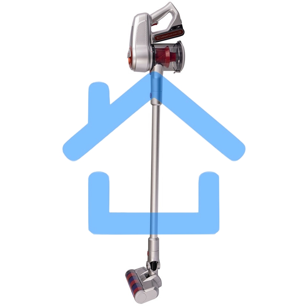 Пылесос вертикальный Sharp ECSB72RS серебристый/красный, питание от аккумулятора, 95 Вт, уборка сухая, пылесборник 1 л, работа от АКБ max 36 мин