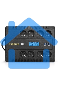 Источник бесперебойного питания ExeGate NEO Smart LHB-800.LCD.AVR.8SH.CH.RJ.USB 800VA/480W, LCD, AVR, 8*Schuko, USB, 4*USB-порта для зарядки, черный