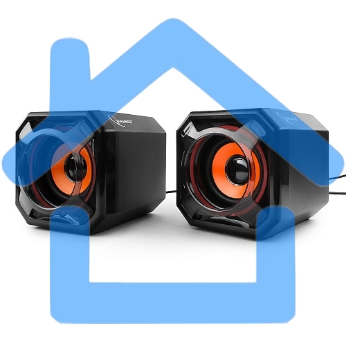 Акустическая система 2.0 Gembird SPK-405, пассив. излучатели, черный, 5 Вт, рег. громкости USB-питание