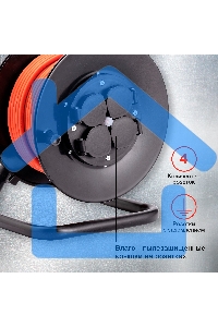 Удлинитель силовой Starwind ST-PSR4.40/G-16 4x4.0кв.мм 4розет. 40м ПВС 16A катушка темно-серый