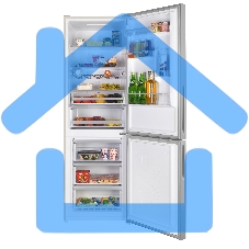 Холодильник Maunfeld MFF185NFBG бежевый двухкамерный 240/100л морозилка снизу, No Frost