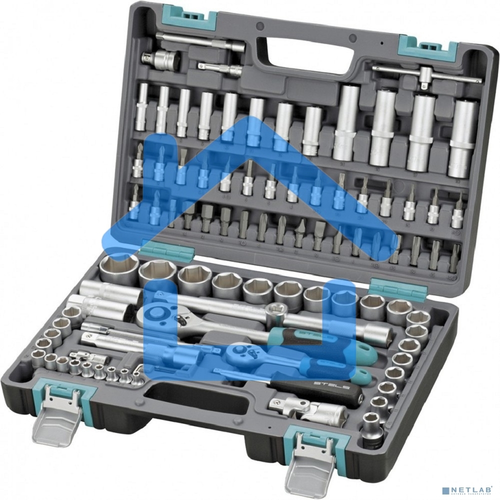 Набор инструментов STELS 141061/2'' 1/4'' CrV пластиковый кейс  94 предм.