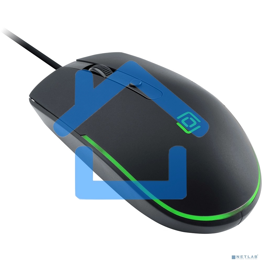 Мышь проводная Oklick 100M черный, 1600 dpi, USB, кнопки - 4