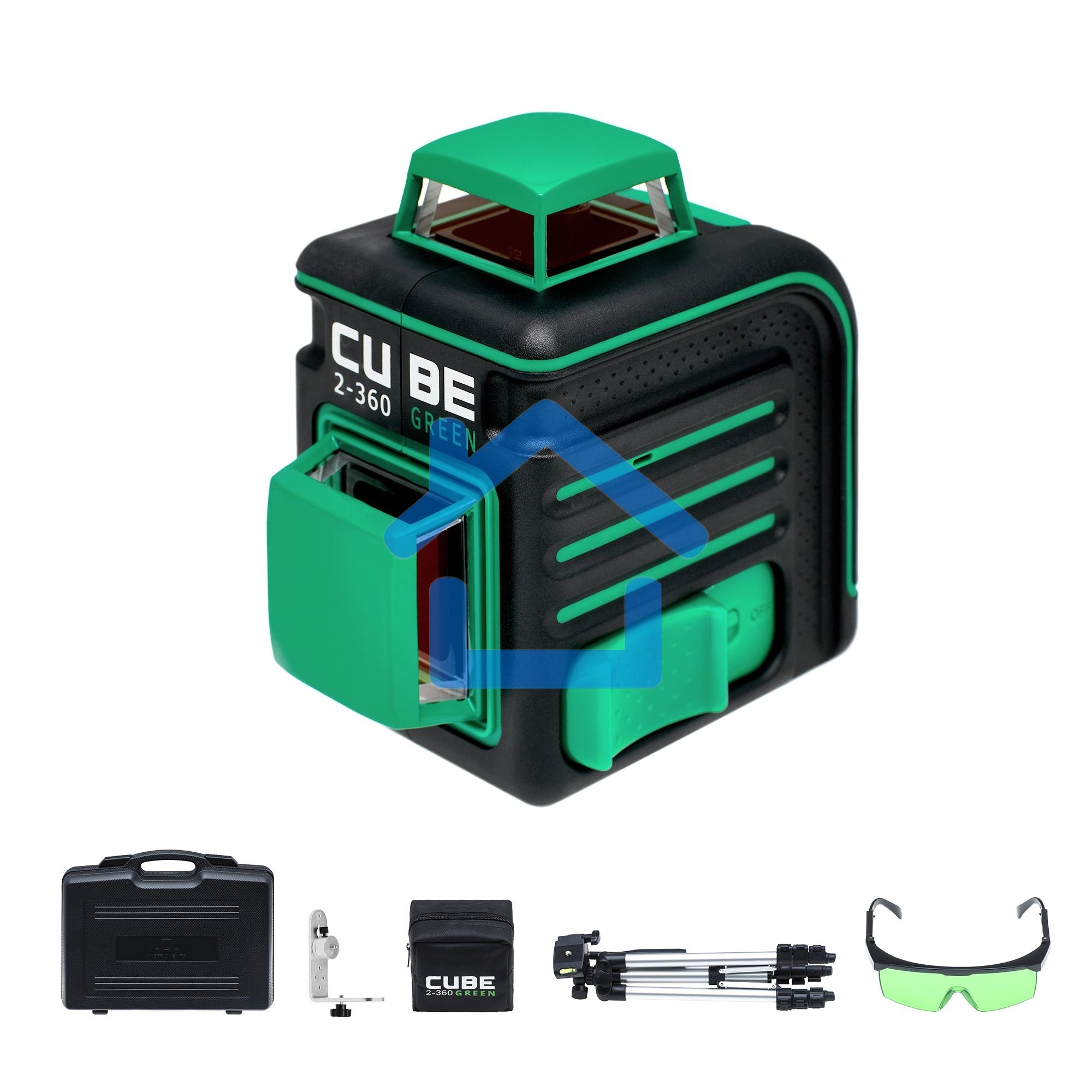 Лазерный уровень ADA CUBE 2-360 Green Ultimate Editionдо20м ±3/10мм/м ±4° 535нм зеленый луч IP54