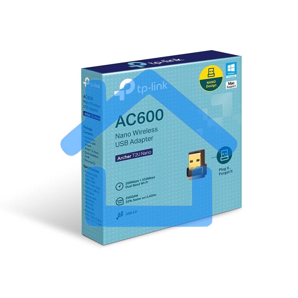 Адаптер TP-LINK Archer T2U NANO AC600 Nano Wi-Fi USB-адаптер