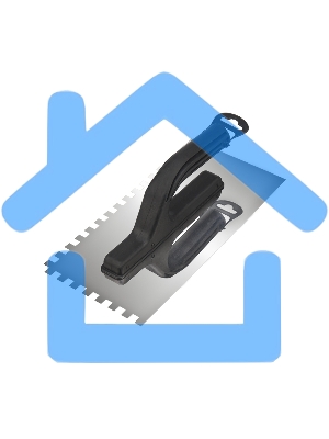 Гладилка нержавеющая 130х270 мм, зуб 6х6 мм, пластиковая ручка Rexant