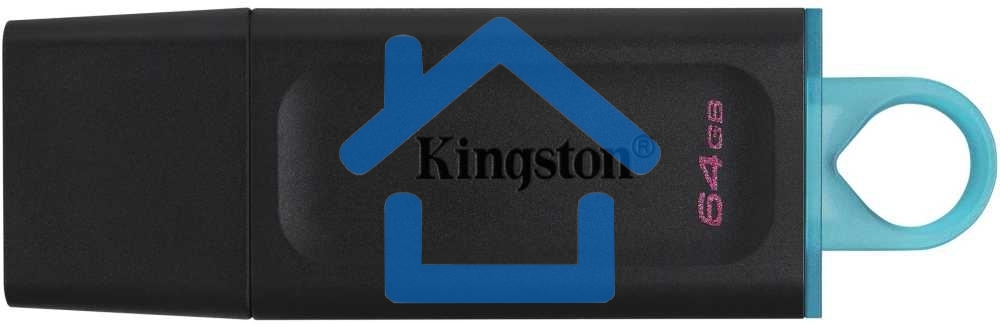 Флешка USB R/W Kingston 64Gb USB3.2 Gen 1 DataTraveler Exodia (Black + Teal)