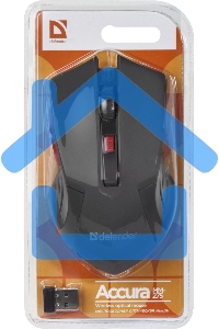 Мышь беспроводная Defender Accura MM-275 красный, 1600 dpi, радиоканал, USB, кнопки - 6