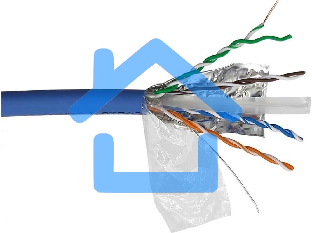 Кабель информационный Lanmaster LAN-6AFTP-LSZH-BL кат.6А F/UTP общий экран 4X2X23AWG LSZH внутренний 305м синий