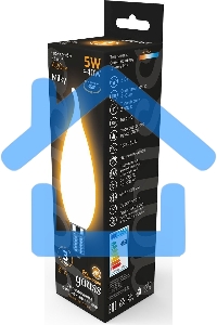 Лампа светодиодная Gauss Filament Свеча на ветру E14 5Вт 2700К OPAL