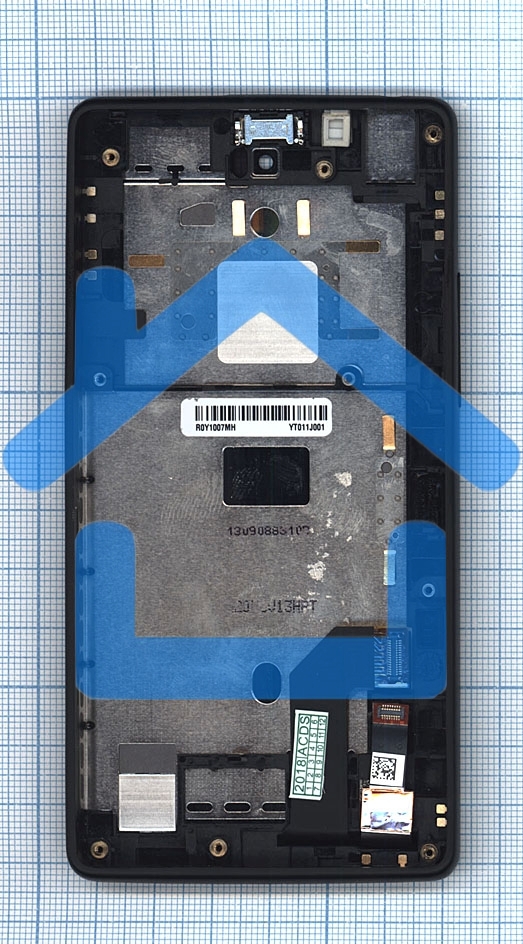 Дисплей для Yota YotaPhone 1 C9660 черный с рамкой