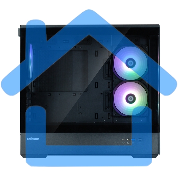 Компьютерный корпус ZALMAN P30 V2, MATX, черный, WINDOW, 2x3.5