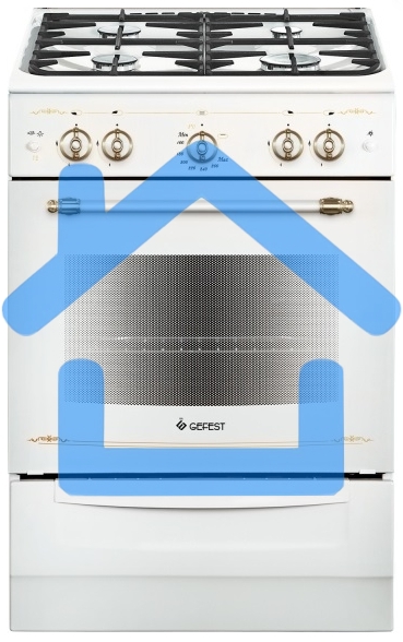 Плита газовая Gefest ПГ 6100-02 0185 белый, конфорок 4 шт, духовка 52 л, 60 см x 85 см x 60 см