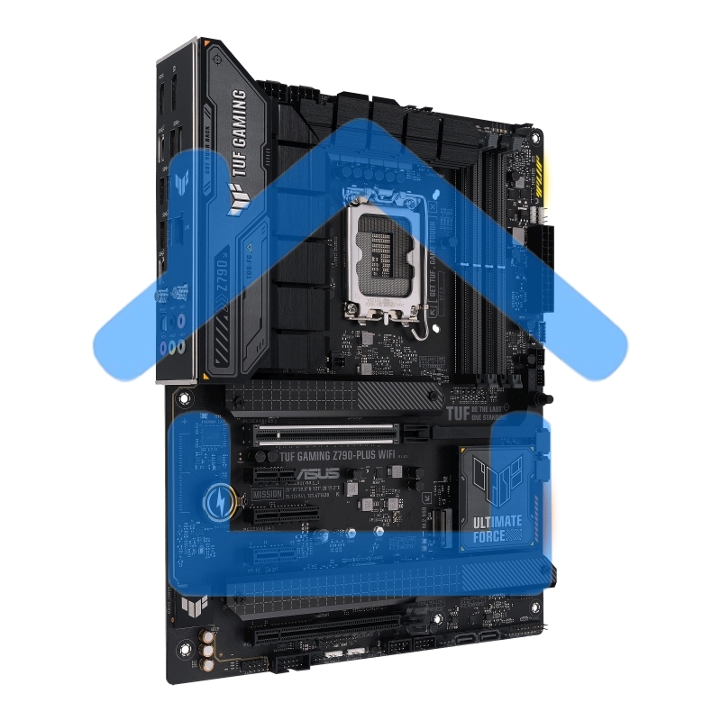Материнская плата ASUS TUF GAMING Z790-PLUS WIFI, LGA 1700, Intel Z790, 4xDDR5, 4xSATA, 4xM.2, 1xPCIe 5.0 x16, 1xPCIe 4.0 x4, 2xUSB-A 3.2 Gen 2, 4xUSB-A 3.2 Gen 1, 1xUSB-C 3.2 Gen 2, 1xUSB-C 3.2 Gen 2x2, 1x2.5Gb LAN, 5x3.5 мм, 7.1, Standard-ATX