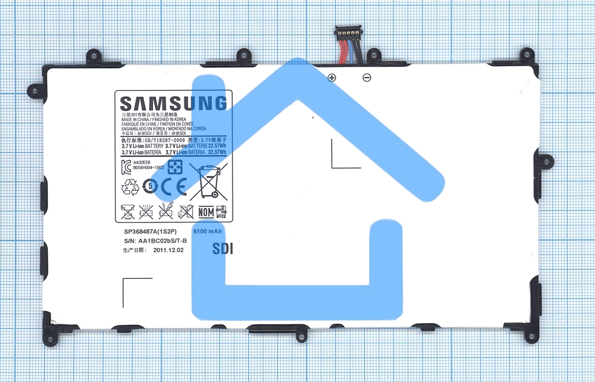 Аккумуляторная батарея SP368487A(1S2P) для Samsung Galaxy Tab 8.9, GT-P7300 6800mAh