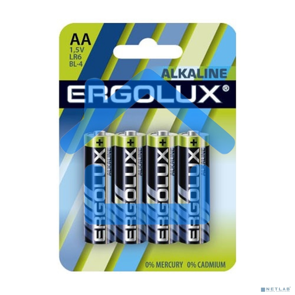 Элемент питания алкалиновый Ergolux LR6 BL-4 LR6 BL-4 1.5В Alkaline (блист.4шт)