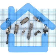 Комплект мелких частей средней рамки для Apple IPhone 4G silver