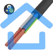 Провод соединительный ПВС 3x1,5 мм², черный, длина 10 метров, ГОСТ 7399-97 Rexant