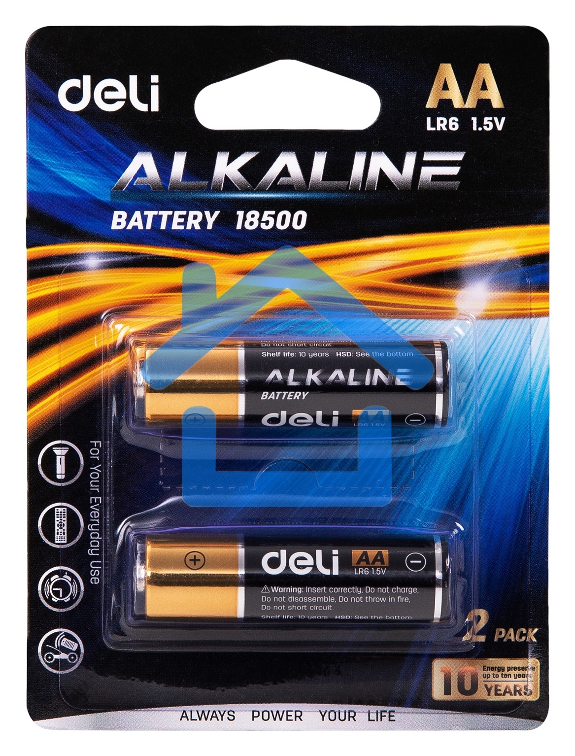 Батарея Deli E18500 AA (2шт) блистер