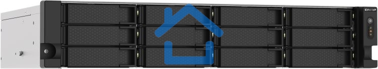 Сетевое хранилище без дисков SMB QNAP TS-1273AU-RP-8G NAS 12 HDD trays, 2x 2.5 GbE, rackmount, 2 PSU. 4-core AMD V1500B2,2 GHz, RAM 8 Gb (8 Gb UDIMM DDR4 (1 x 8 Gb) up to 32 Gb (2 x 16 Gb)). W/o rail kit RAIL-B02