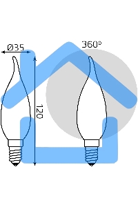 Лампа светодиодная Gauss Filament Свеча на ветру E14 5Вт 2700К OPAL